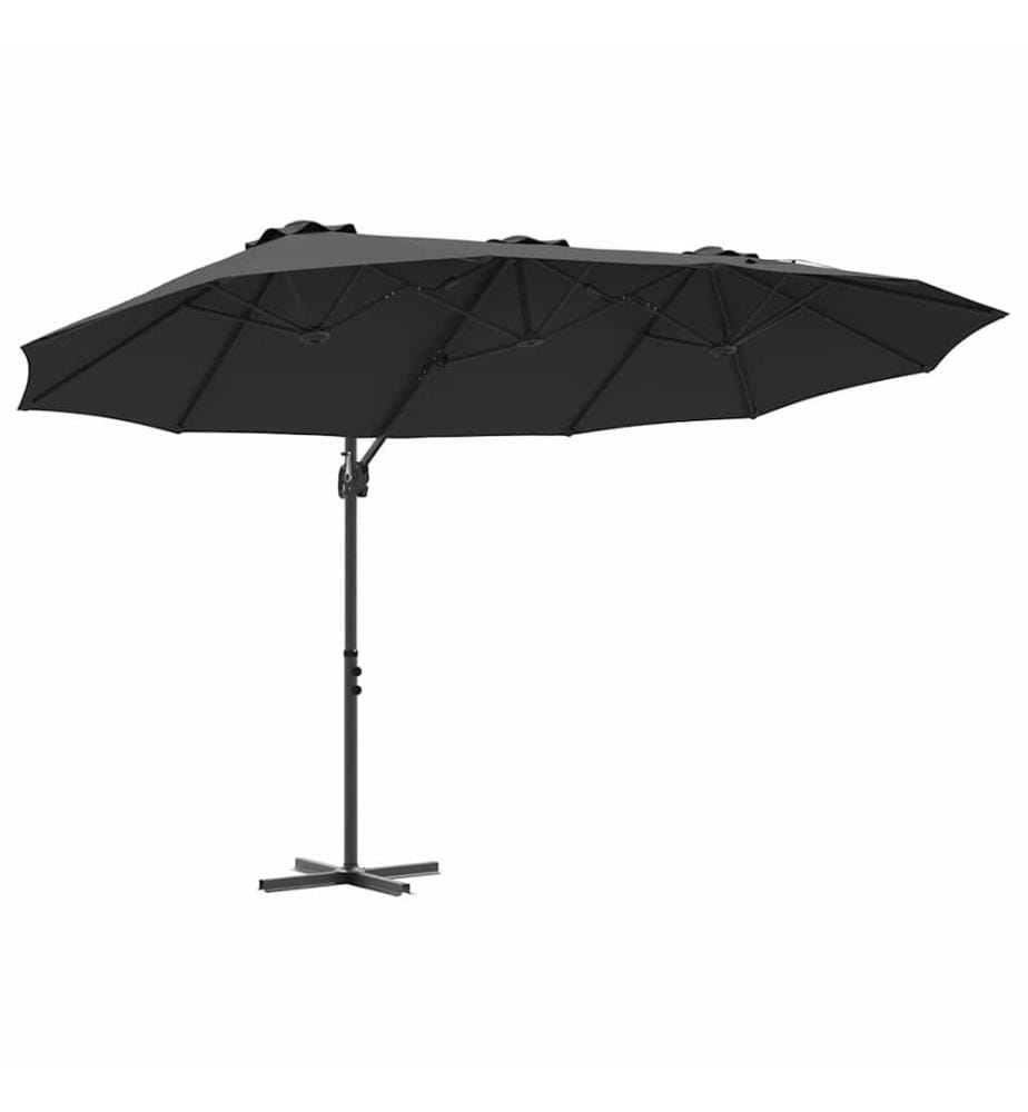 Sonnenschirm Schwarz 372 x 198 x 243 cm Polyester und Aluminium