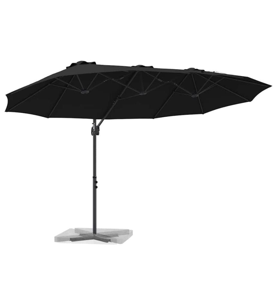 Sonnenschirm Schwarz 372 x 198 x 243 cm Polyester und Aluminium
