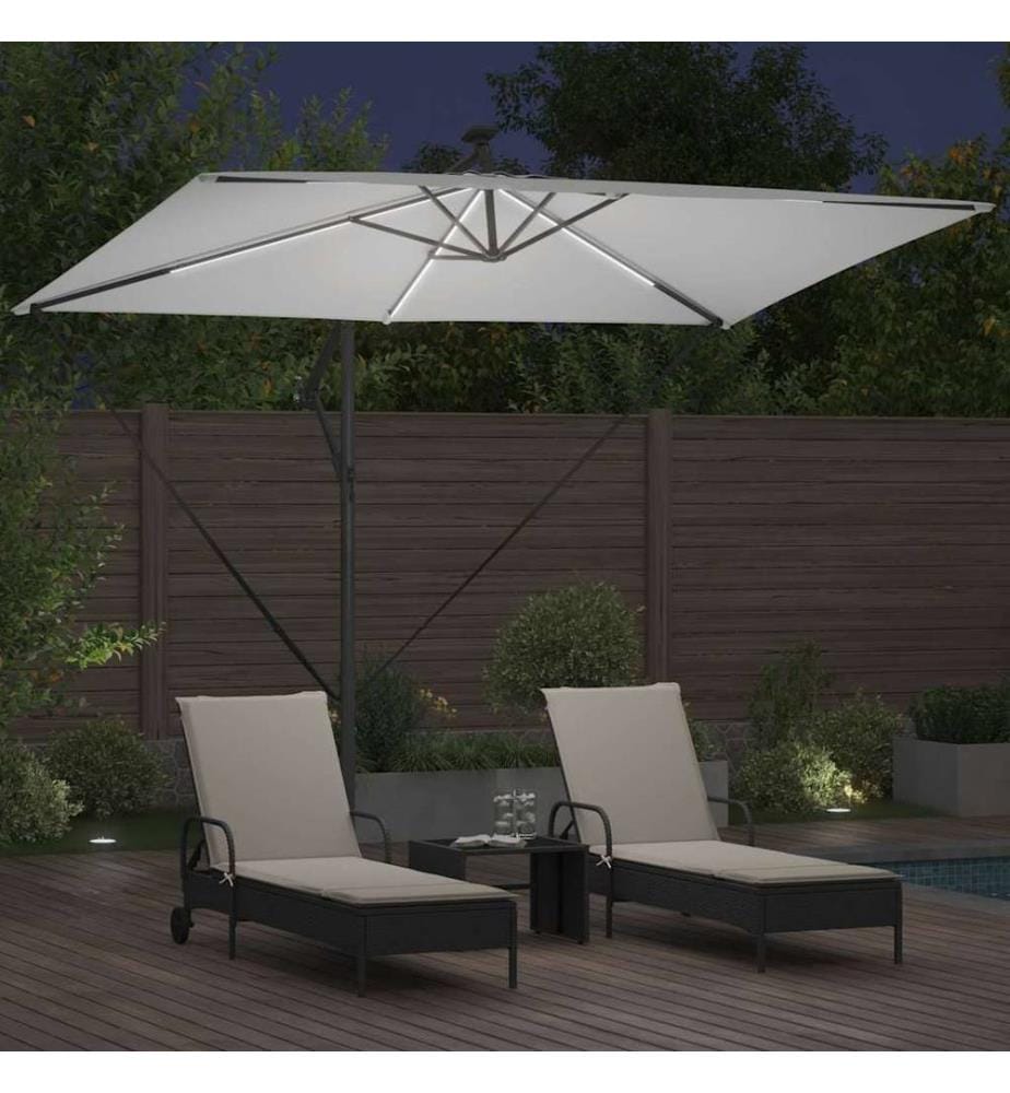 Sonnenschirm Sand 294 x 200 x 270 cm Polyester und Aluminium
