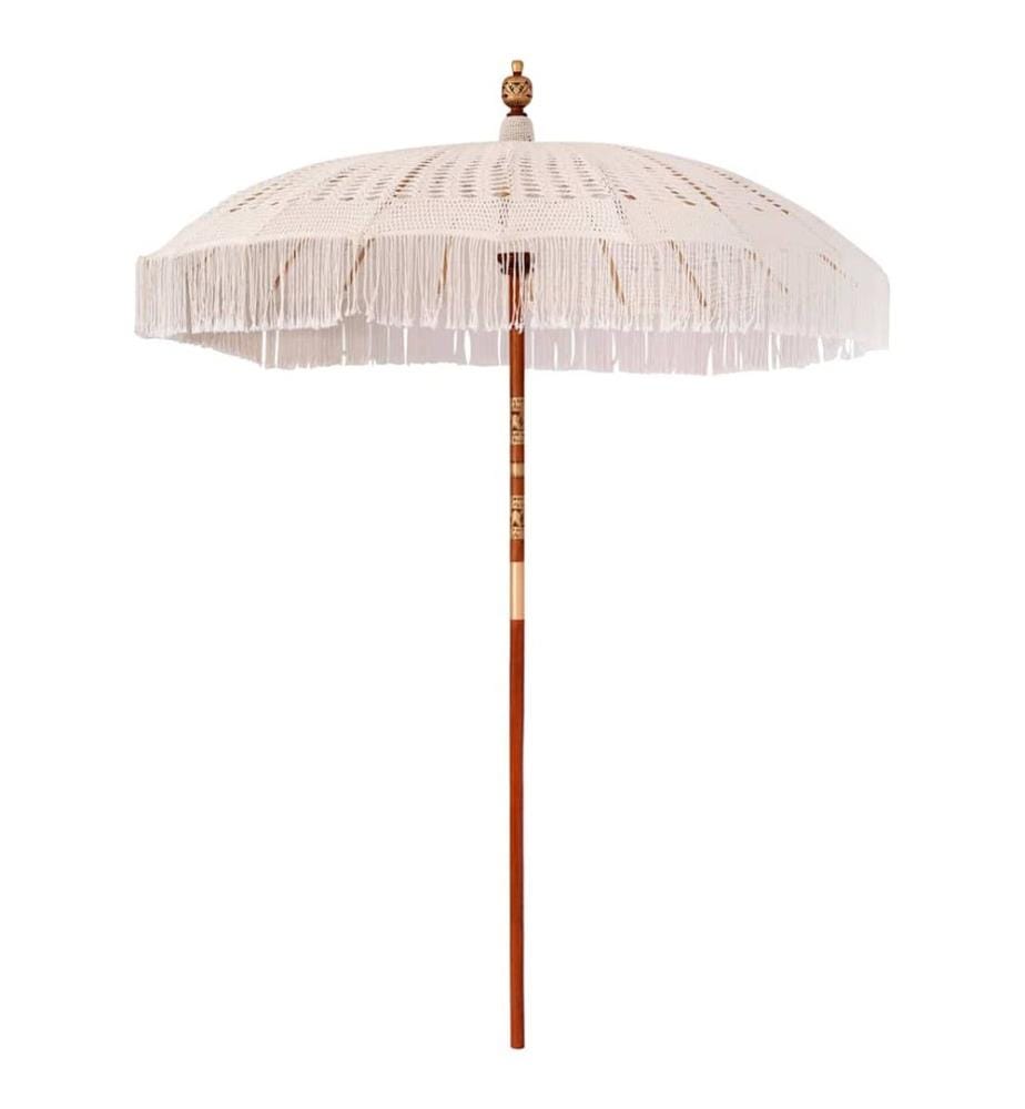 Macrame Sonnenschirm Creme 190 x 190 x 260 cm