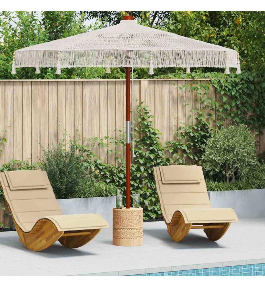 Macrame Sonnenschirm Creme 252,5 x 252,5 x 260 cm