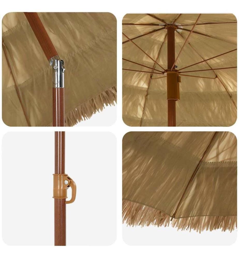Garten-Sonnenschirm Natur 160 x 160 x 196 cm