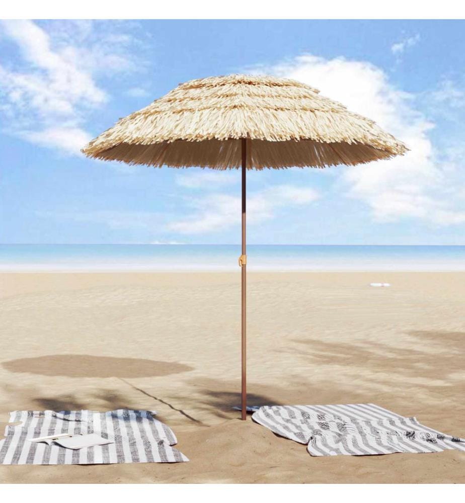 Parasol de plage Naturel 160 x 160 x 196 cm Polyester et Acier