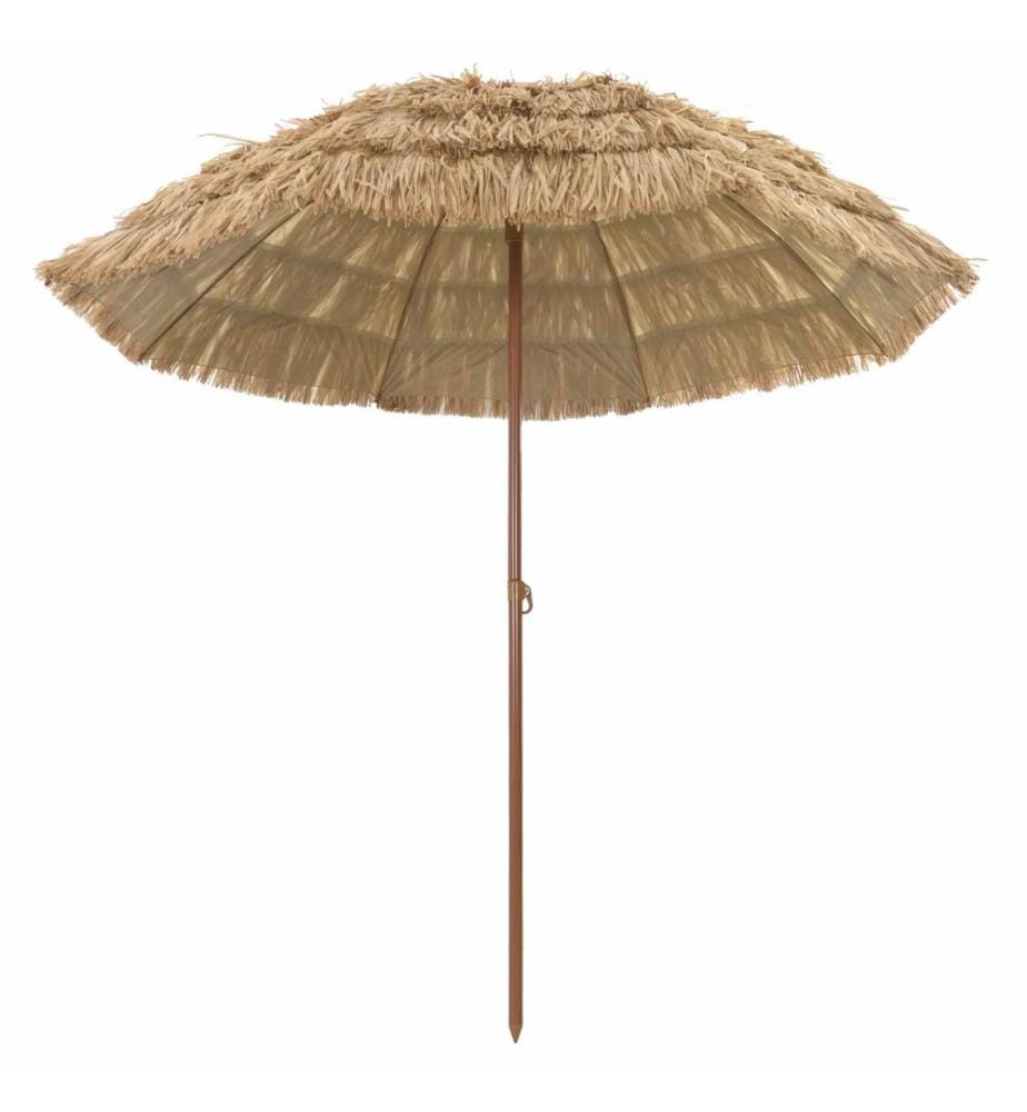 Strandparasol Natur 205 x 205 x 210 cm Polyester und Stahl