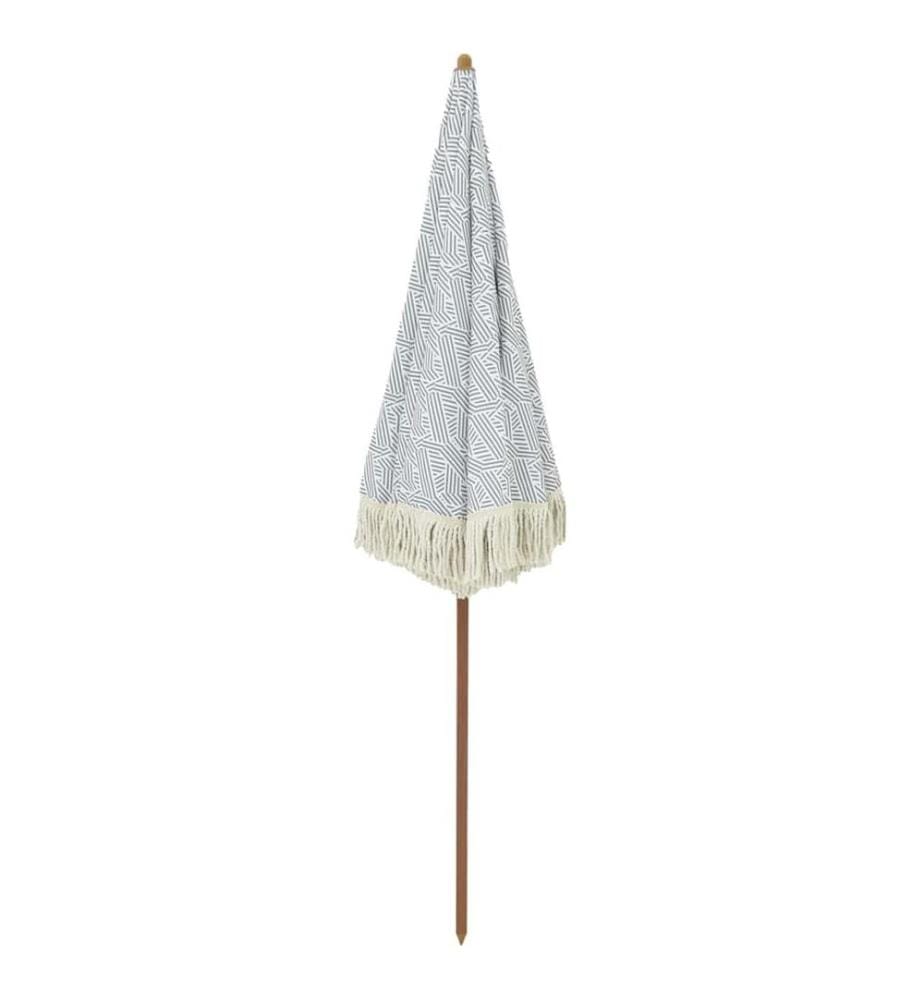 Strandparasol Grau und Weiss 160 x 160 x 196 cm