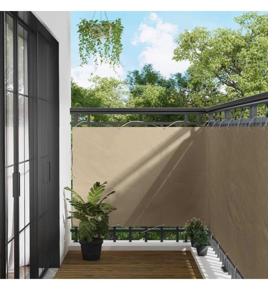Balkonsichtschutz Beige 110 x 600 cm Oxford-Stoff
