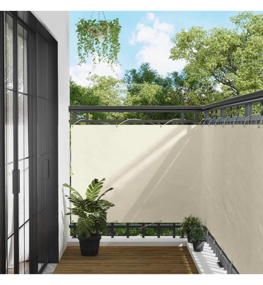 Balkonsichtschutz Creme 110 x 1000 cm Oxford-Stoff