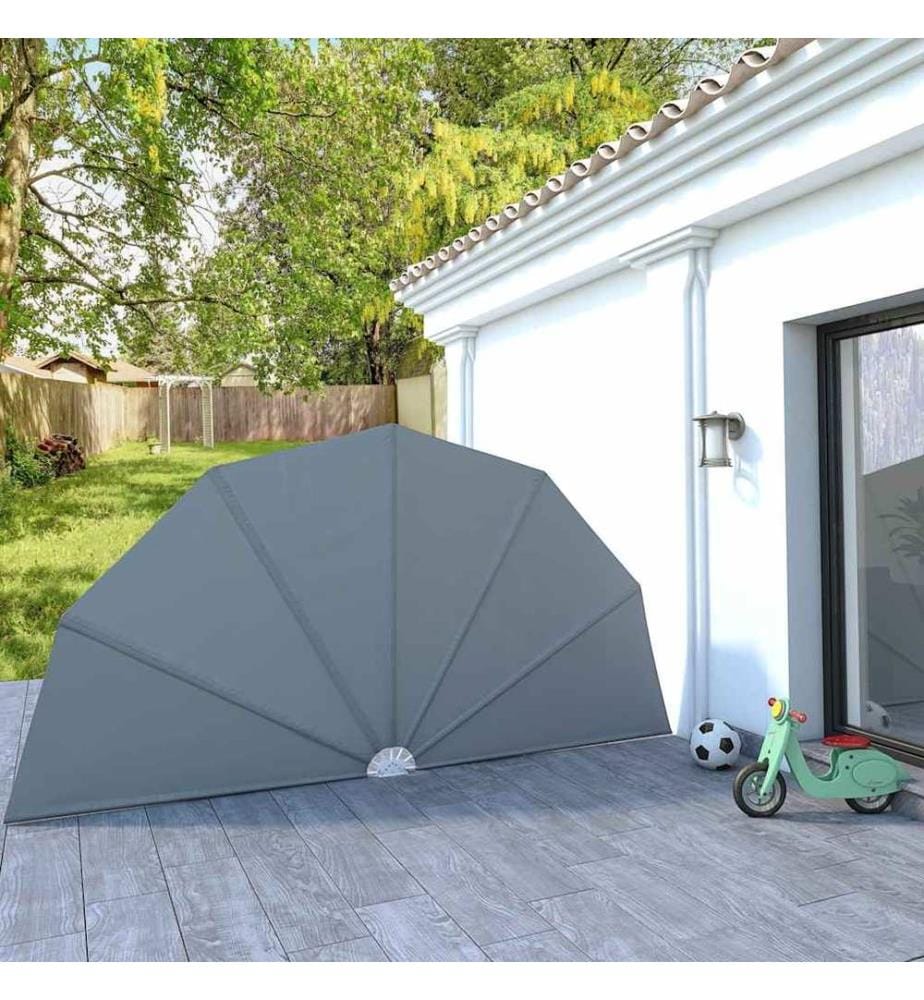 Faltbarer Terrassen-Seitenfächer Grau 200 cm
