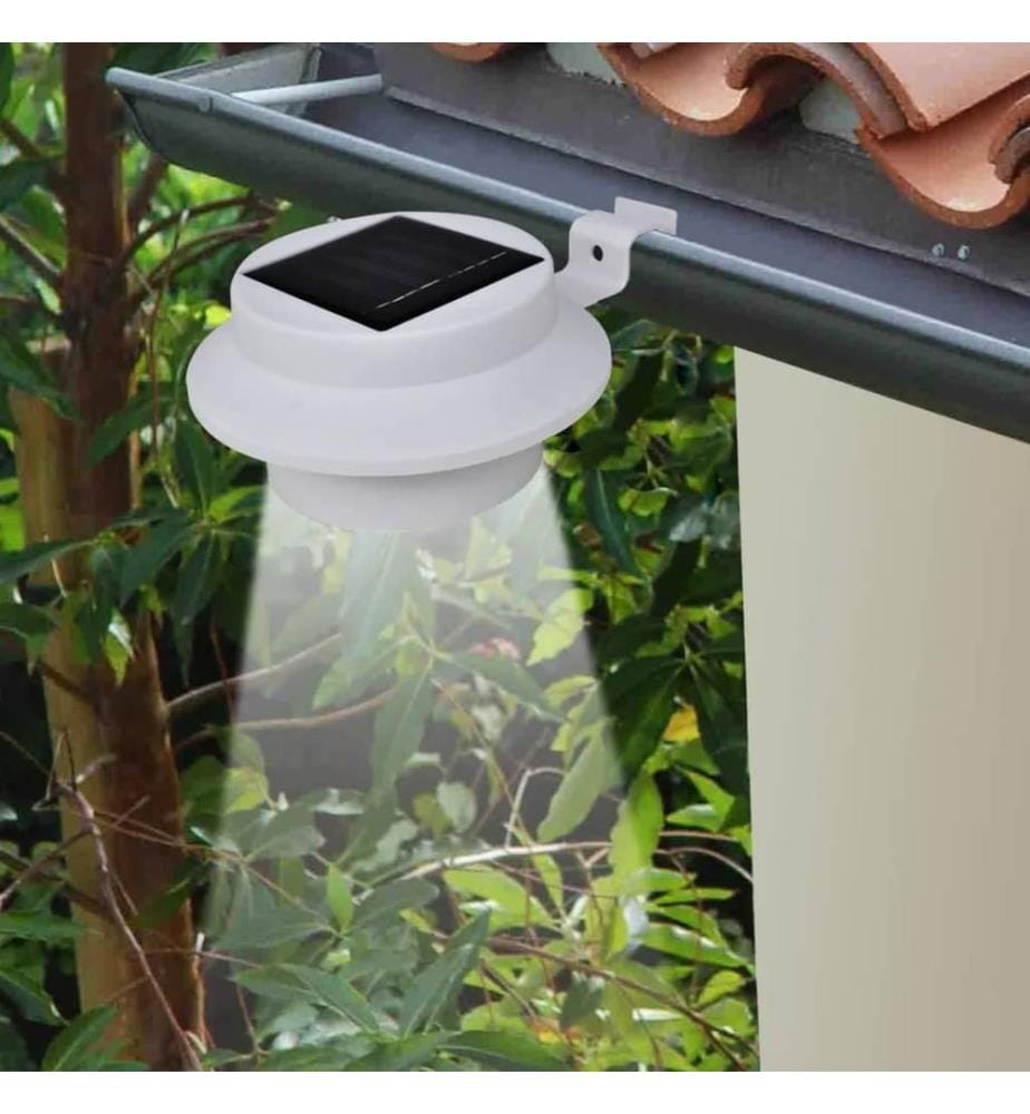 Lampes solaire à LED d'extérieur pour clôture 12 pcs Blanc