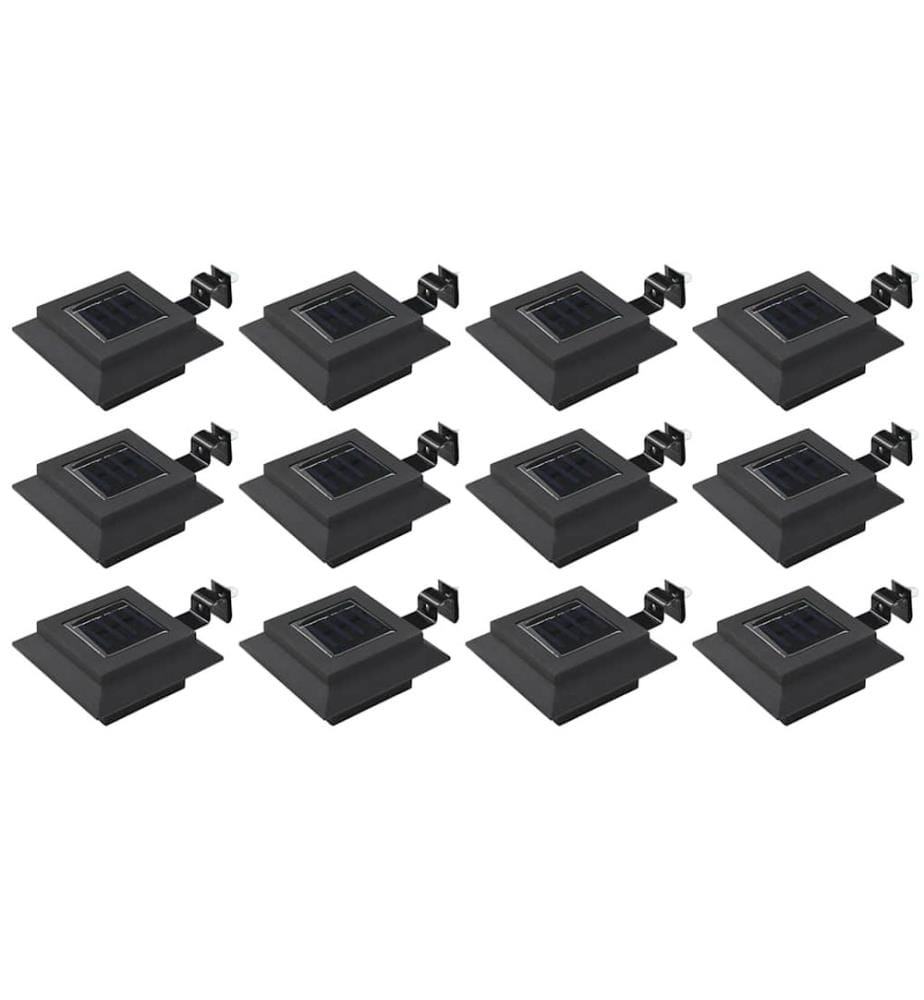 Solar-Aussenleuchten 12 Stk. LED Rechteckig 12 cm Schwarz