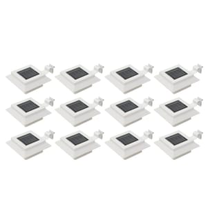 Solar-Aussenleuchten 12 Stk. LED Rechteckig 12 cm Weiss