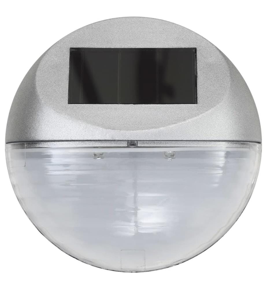 Solar-Aussenleuchten für Wand LED 24 Stk. Rund Silbern