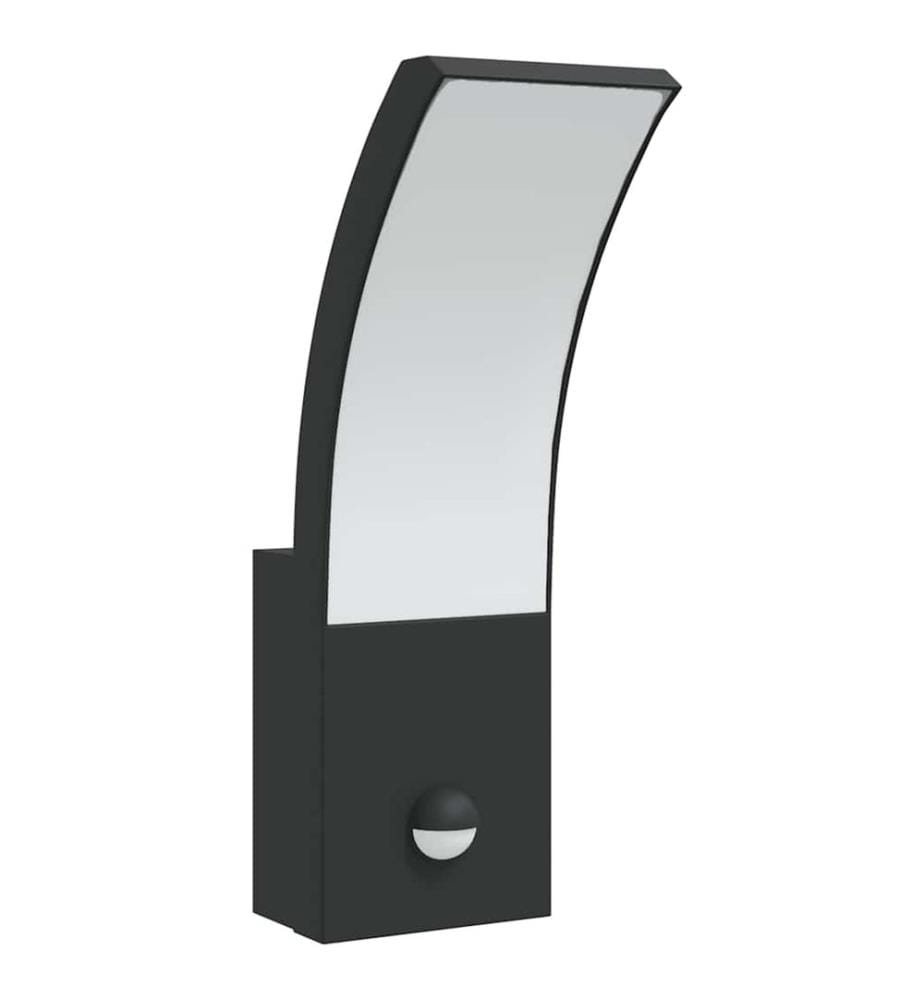 LED-Aussenwandleuchten mit Sensor 2 Stk. Schwarz Aludruckguss