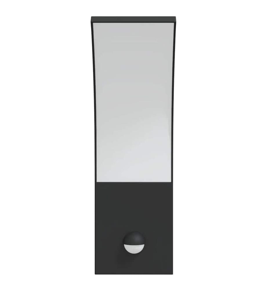 LED-Aussenwandleuchten mit Sensor 2 Stk. Schwarz Aludruckguss
