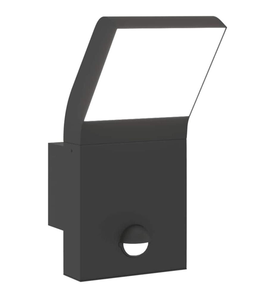 LED-Aussenwandleuchte mit Sensor Schwarz Aludruckguss