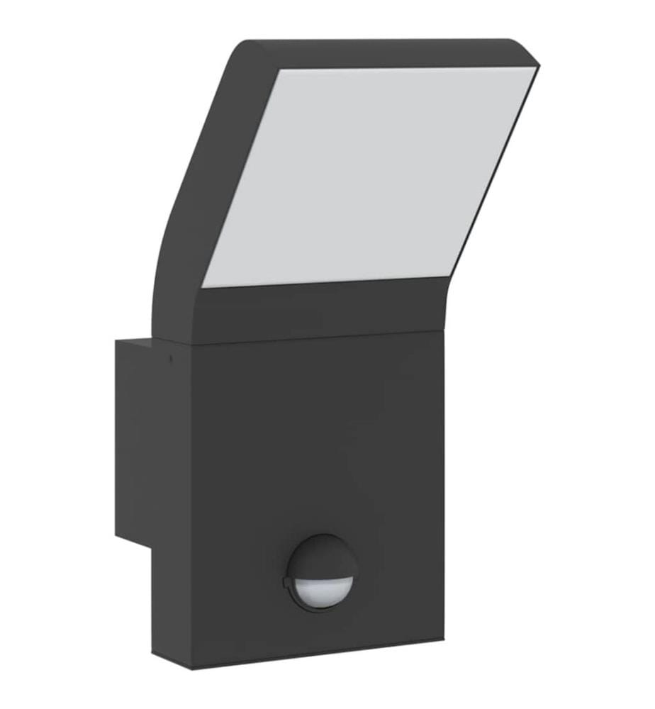 LED-Aussenwandleuchte mit Sensor Schwarz Aludruckguss
