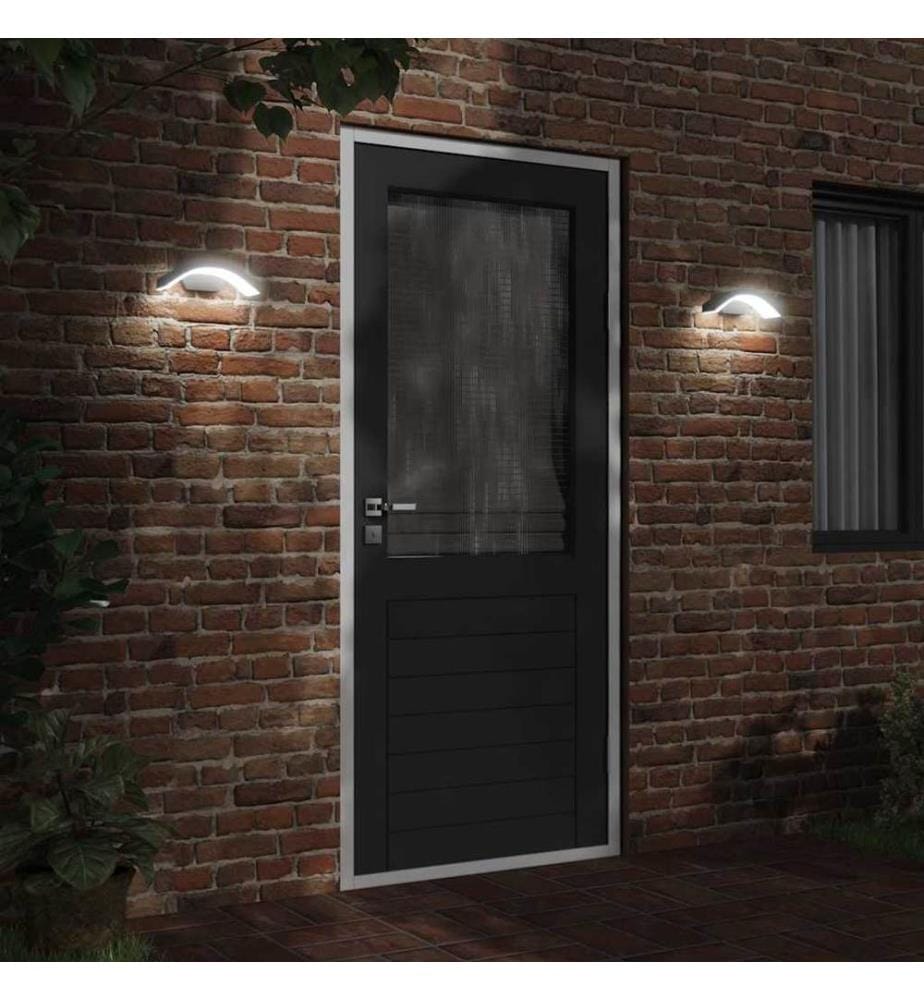 Appliques murales LED d'extérieur 2 pcs noir