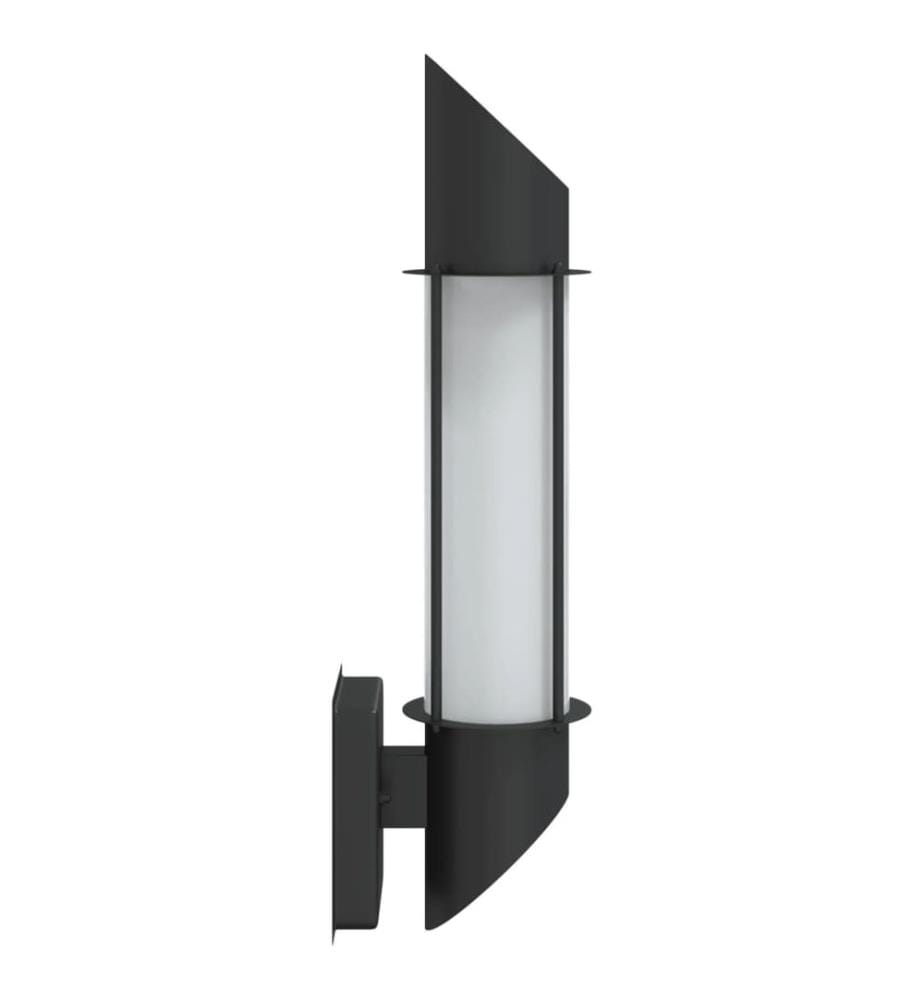 Aussenwandleuchten 2 Stk. Schwarz Edelstahl