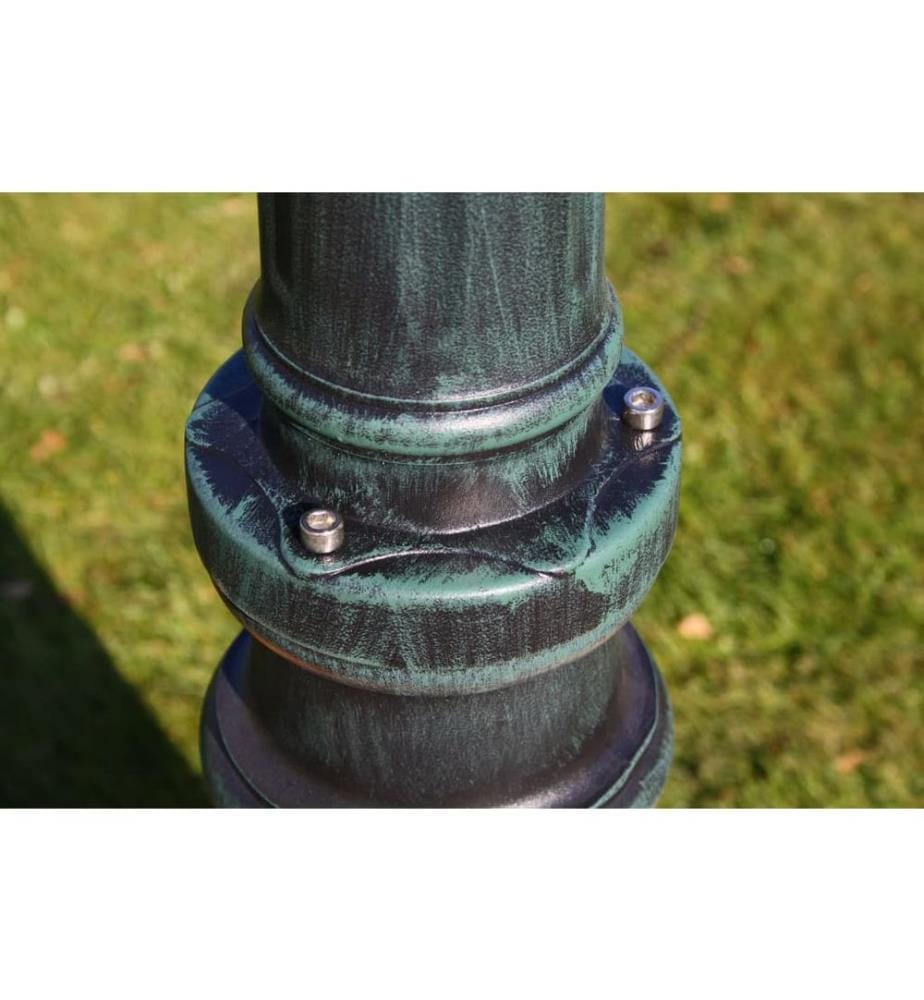 Gartenlaterne 2-flammig 230 cm Dunkelgrün/Schwarz Aluminium