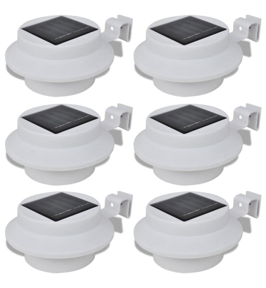 6x Aussenlampe Sonnenlichtset Zaunlicht Dachrinne-Licht weiss