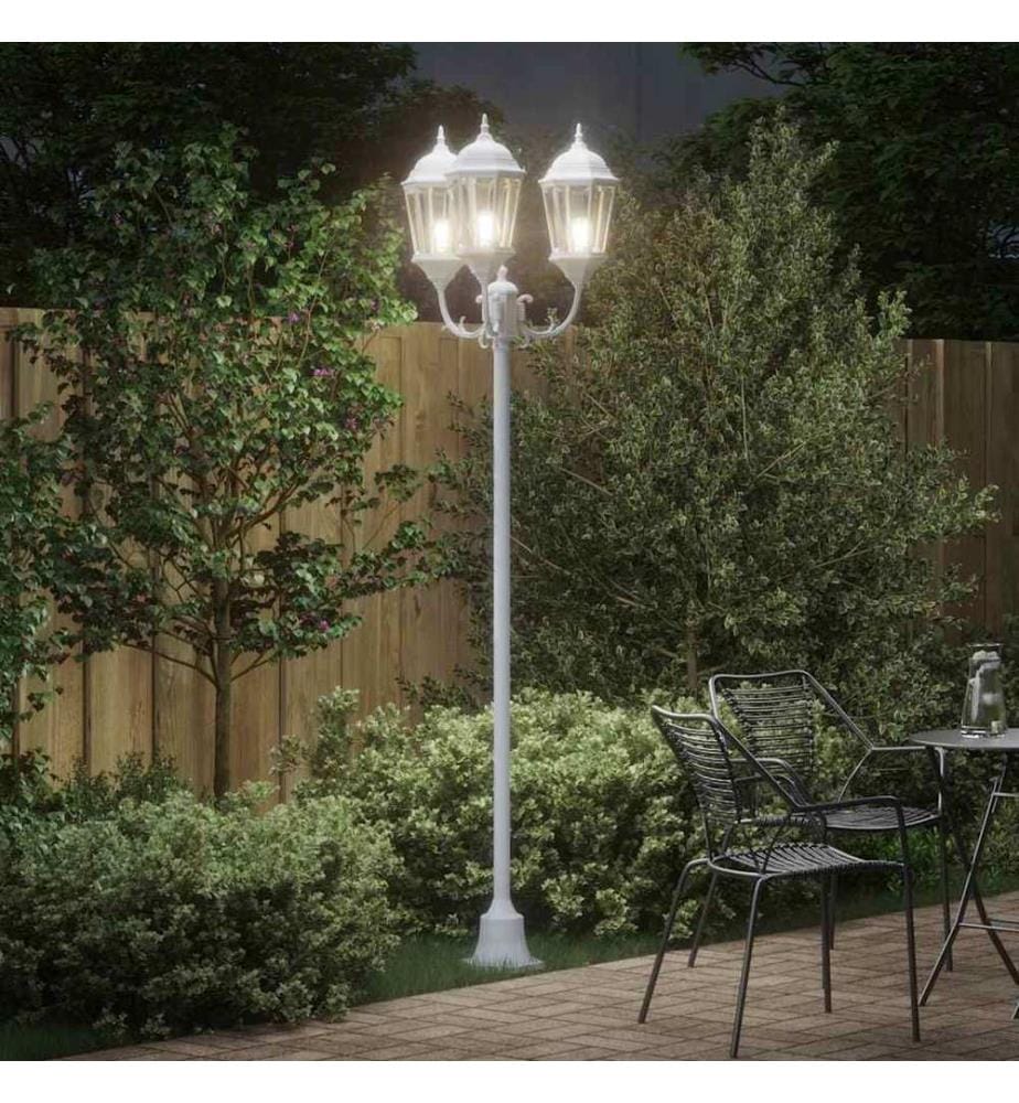 Garten-Licht Weiss 57 x 49 x 241 cm Aluminium und Glas