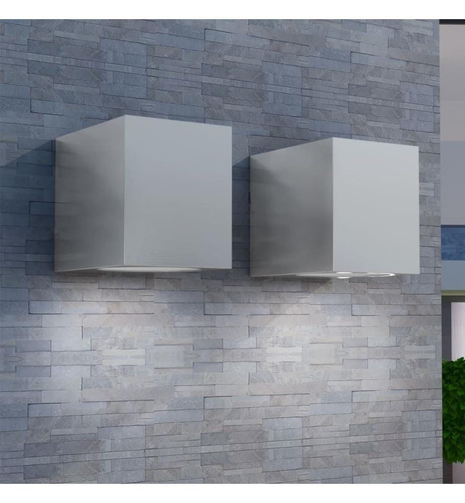 Applique murale d'extérieur en forme de cube 2 pcs