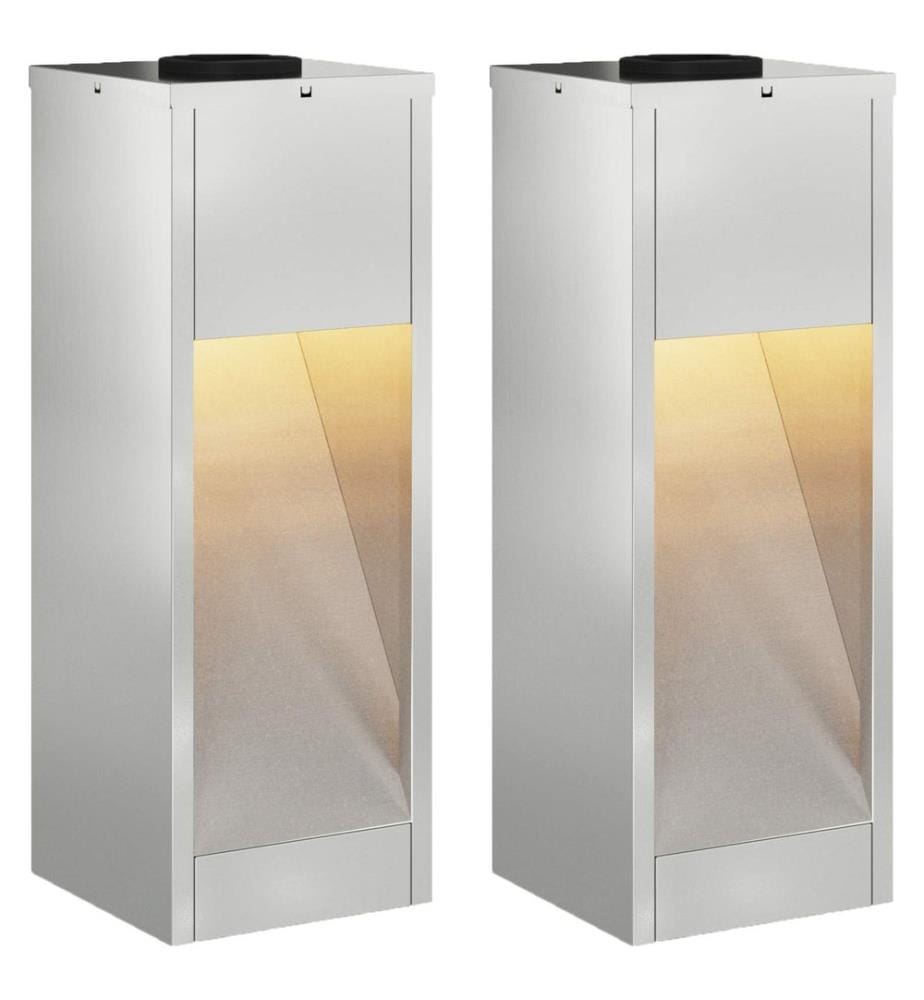 Solar LED Wegeleuchte 2 pcs Silber Galvanisiert