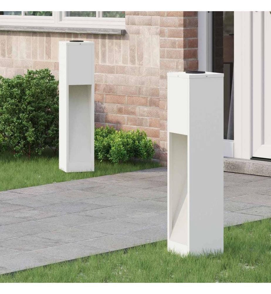 Solar LED Wegeleuchte 2 pcs Weiss Kalt gewalzter Stahl