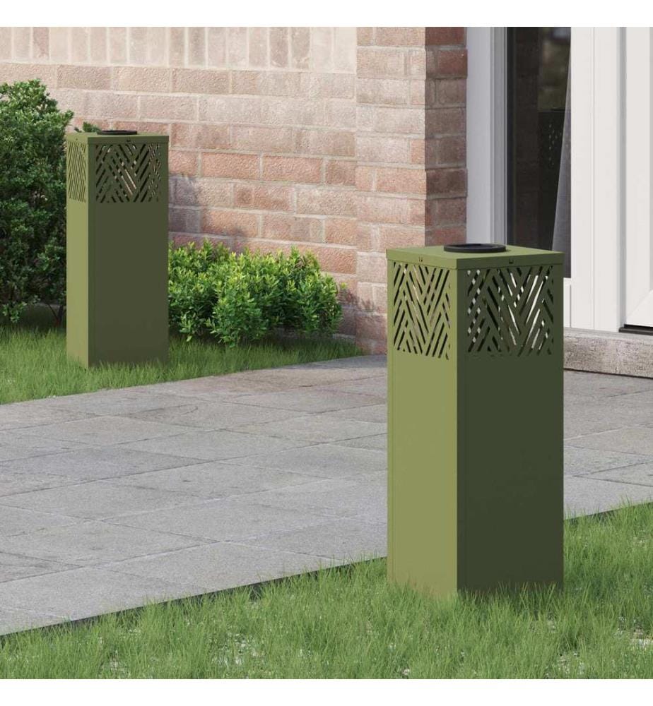 Solar LED Weg Licht 2 pcs Olive Grün Kalt gewalzter Stahl