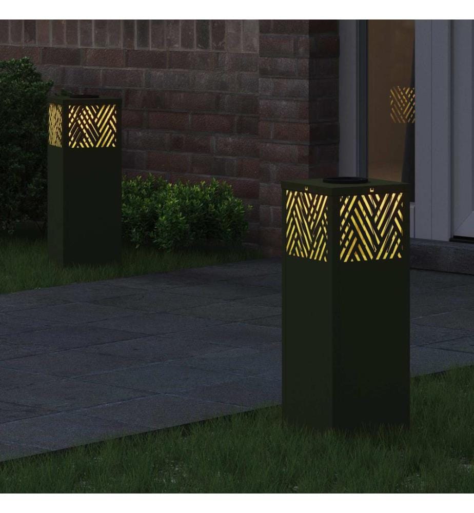 Solar LED Weg Licht 2 pcs Olive Grün Kalt gewalzter Stahl