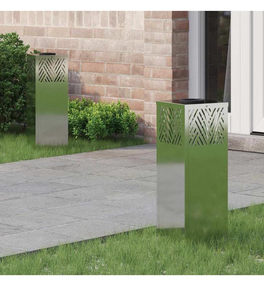 Solar LED Weg Licht 2 pcs Silber Galvanisiert