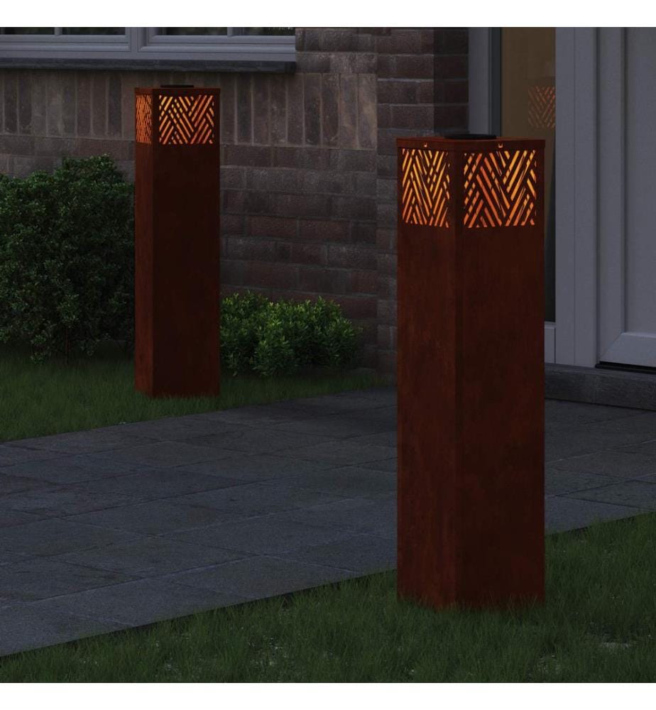 Solar LED Weg Licht 2 pcs Bronze Wetterfeststahl