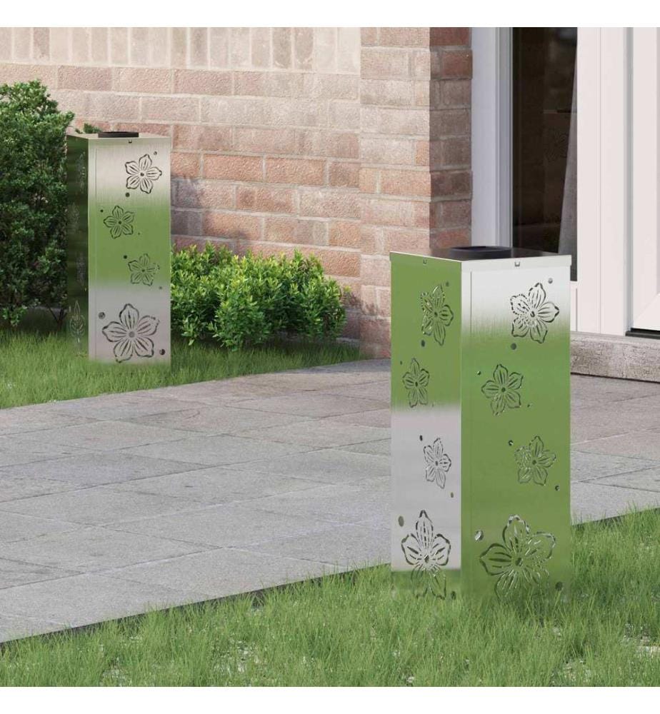 Solar LED Weg Licht 2 pcs Silber Edelstahl