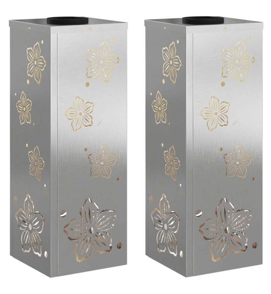 Solar LED Weg Licht 2 pcs Silber Edelstahl