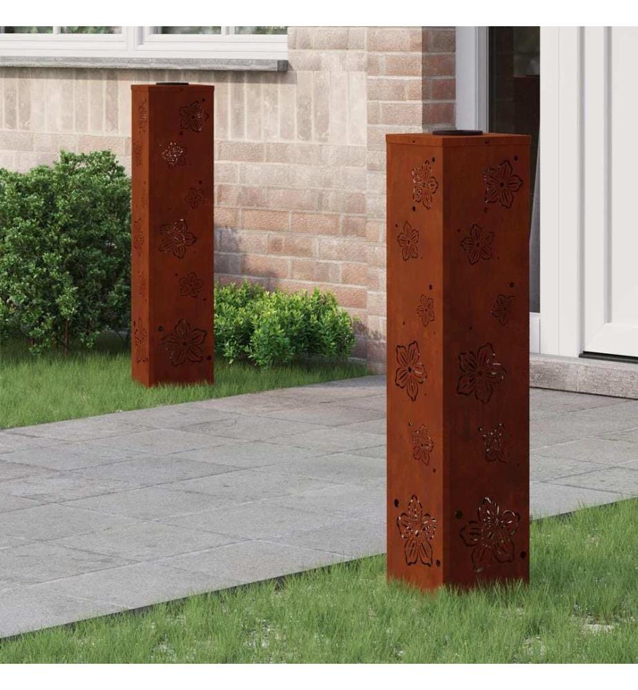 Solar LED Weg Licht 2 pcs Rostig Wetterfeststahl