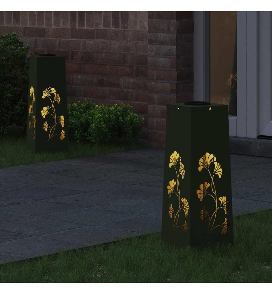 Solar LED Weg Licht 2 pcs Olive Grün Kalt gewalzter Stahl