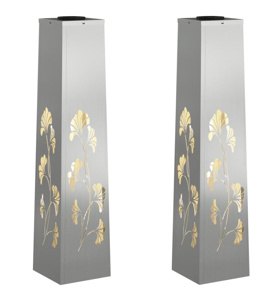 Solar LED Weg Licht 2 pcs Silber Galvanisiertes Stahl