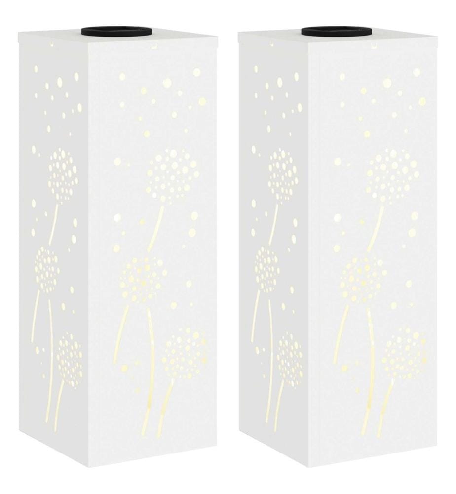 Solar LED Weg Licht 2 pcs Weiss Kalt gewalzter Stahl