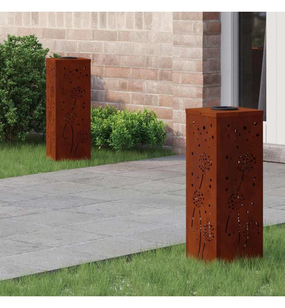Solar LED Weg Licht 2 pcs Rostig Wetterfeststahl