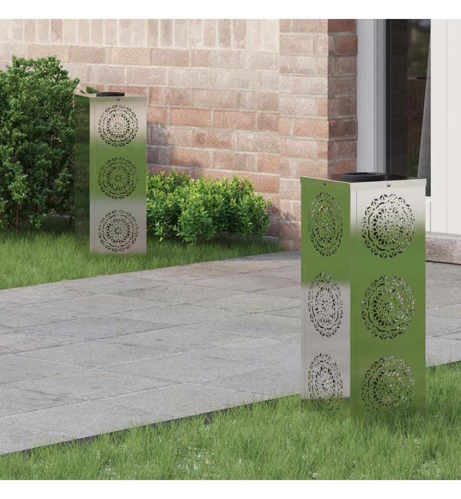 Solar LED Weg Licht 2 pcs Silber Edelstahl