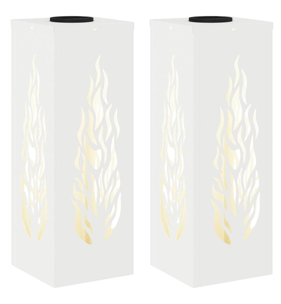 Solar LED Weg Licht 2 pcs Weiss Kalt gewalzter Stahl