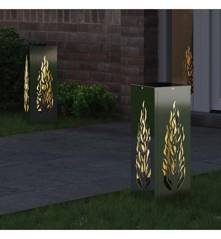 Solar LED Weg Licht 2 pcs Silber Galvanisiertes Stahl