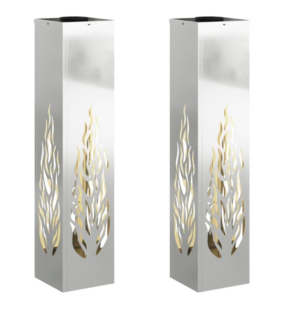 Solar LED Weg Licht 2 pcs Silber Galvanisiertes Stahl