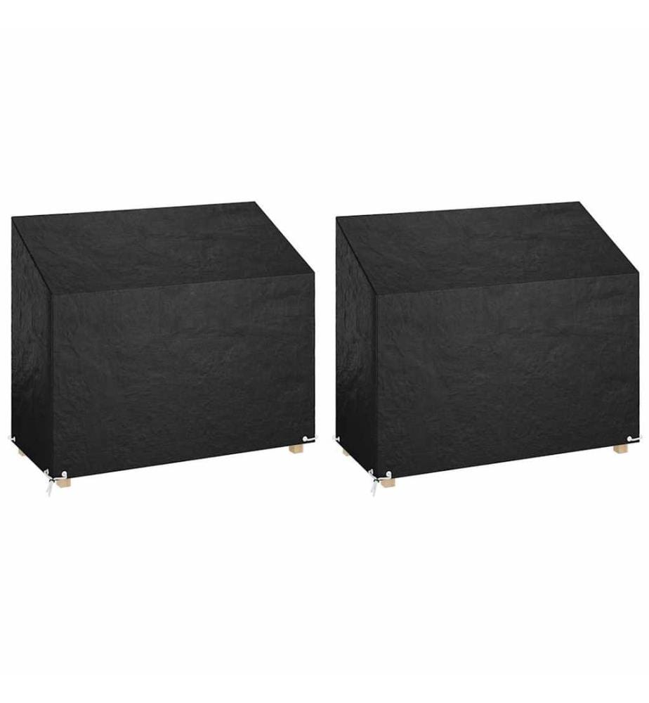 Housses de banc de jardin 2 pcs 8 oeillets 160x70x70/88 cm PE