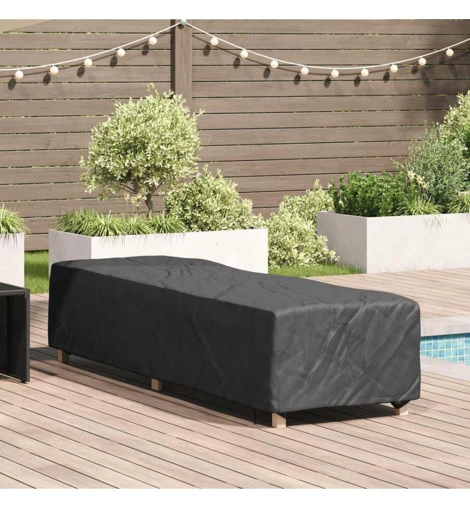 Loungerhülle Uni Schwarz 74 x 210 x 40 cm Stoff