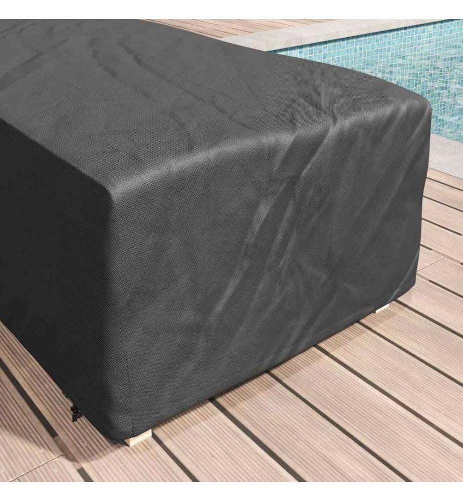 Loungerhülle Uni Schwarz 74 x 210 x 40 cm Stoff