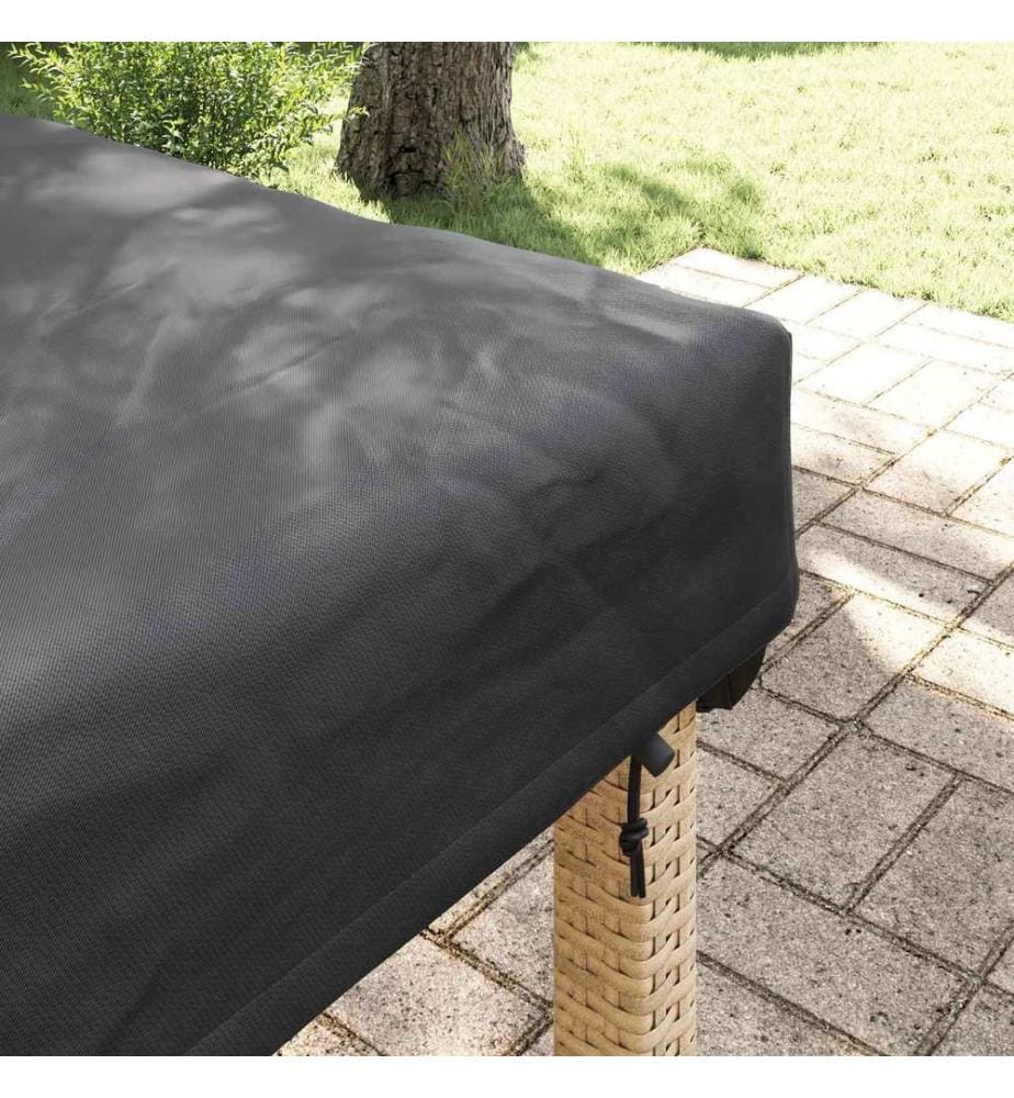 Tischdecken Uni Schwarz 202 x 102 x 15 cm Stoff