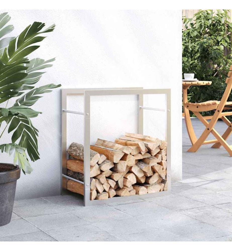 Portant de bois de chauffage 50x28x56 cm acier inoxydable