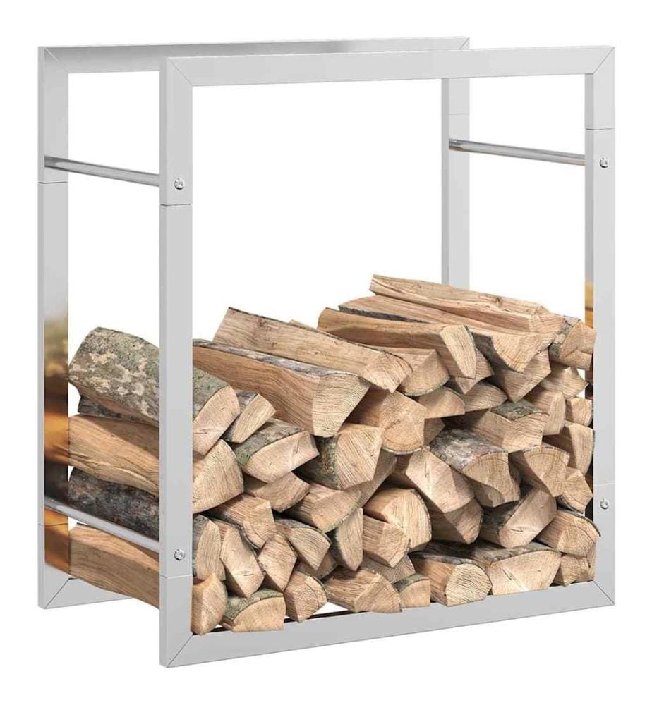 Portant de bois de chauffage 50x28x56 cm acier inoxydable