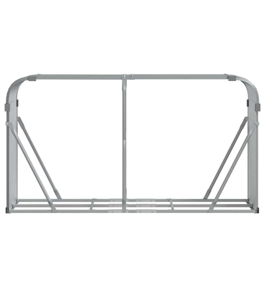 Porte-bûches gris clair 180x45x100 cm acier galvanisé